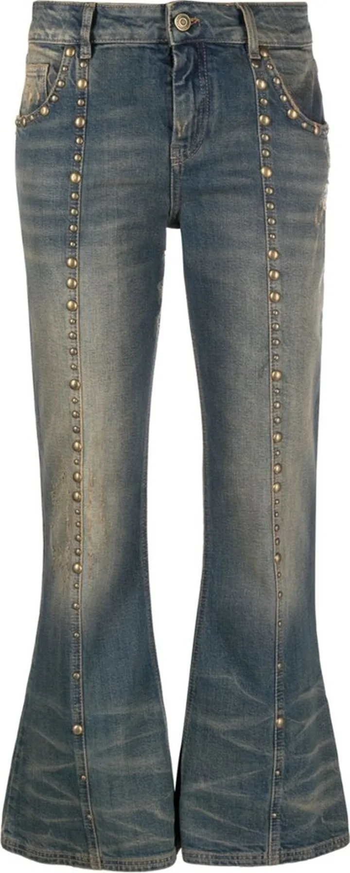 Stud-Detail Cropped Bootcut Jeans