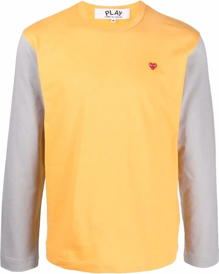 logo-embroidered colour-block T-shirt