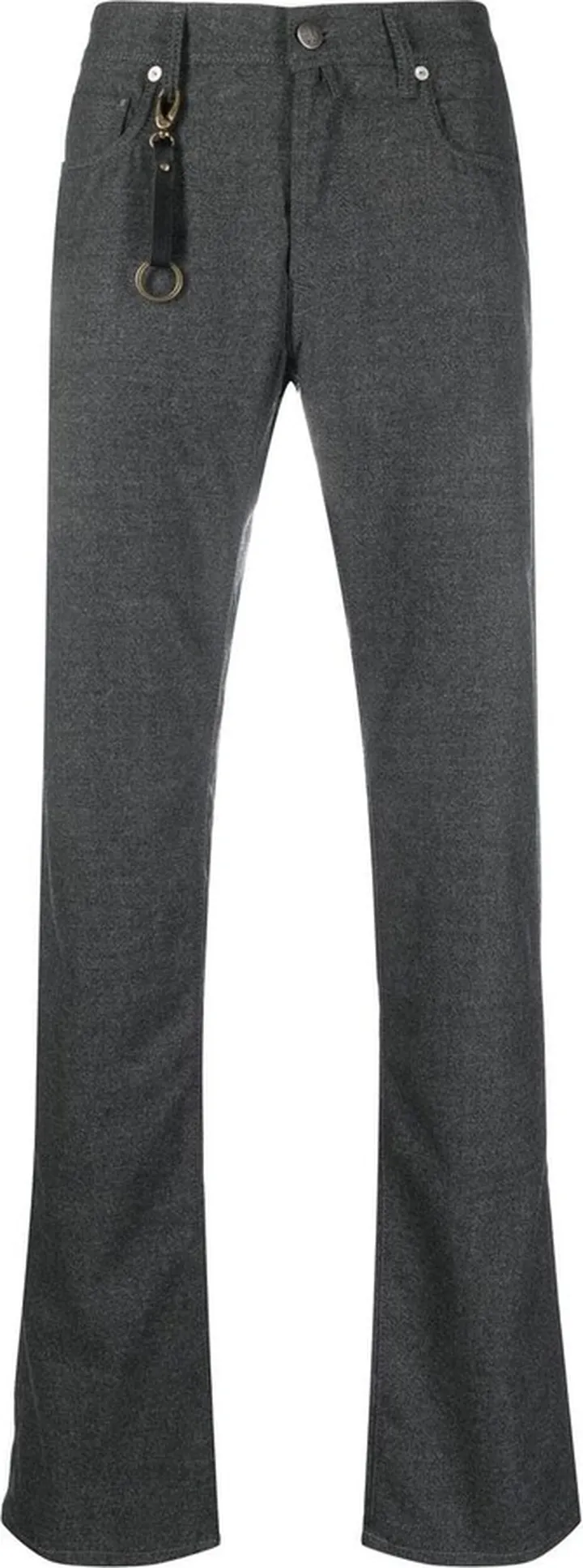 Keyring-Detail Slim-Cut Trousers
