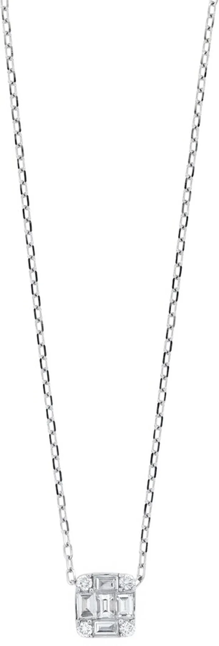 Gatsby Square Diamond Pendant Necklace