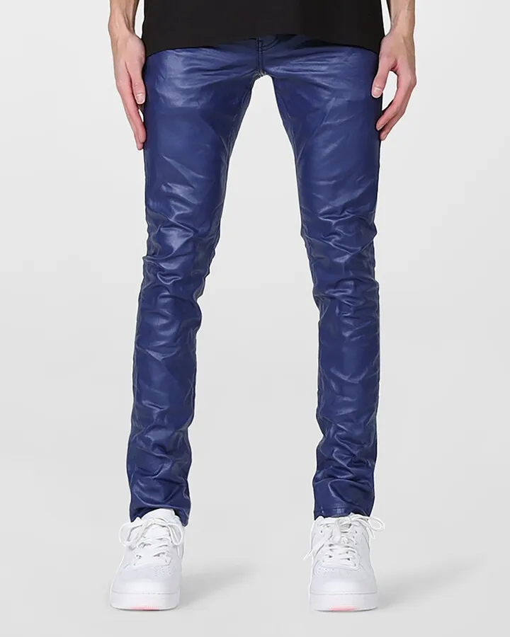 Men's Patent Leather Coated Skinny Jeans