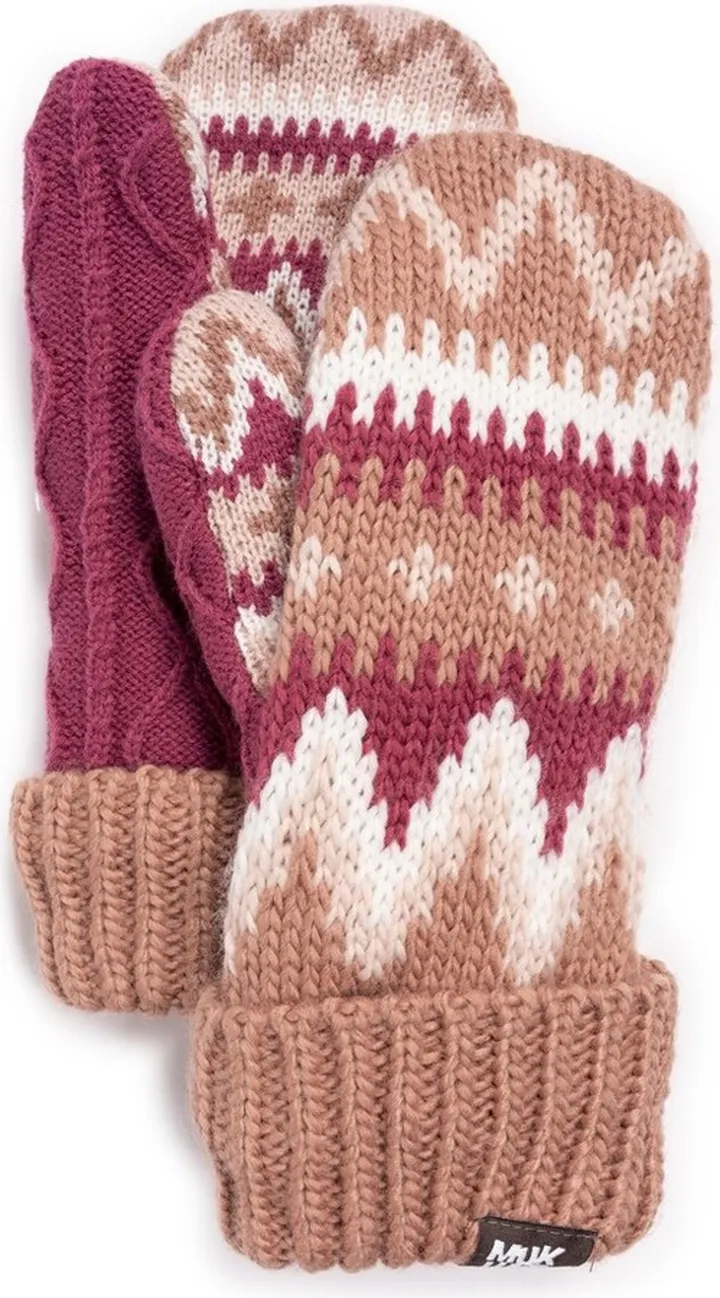MUK LUKS Women's Cuff Mittens - Canyon Rose