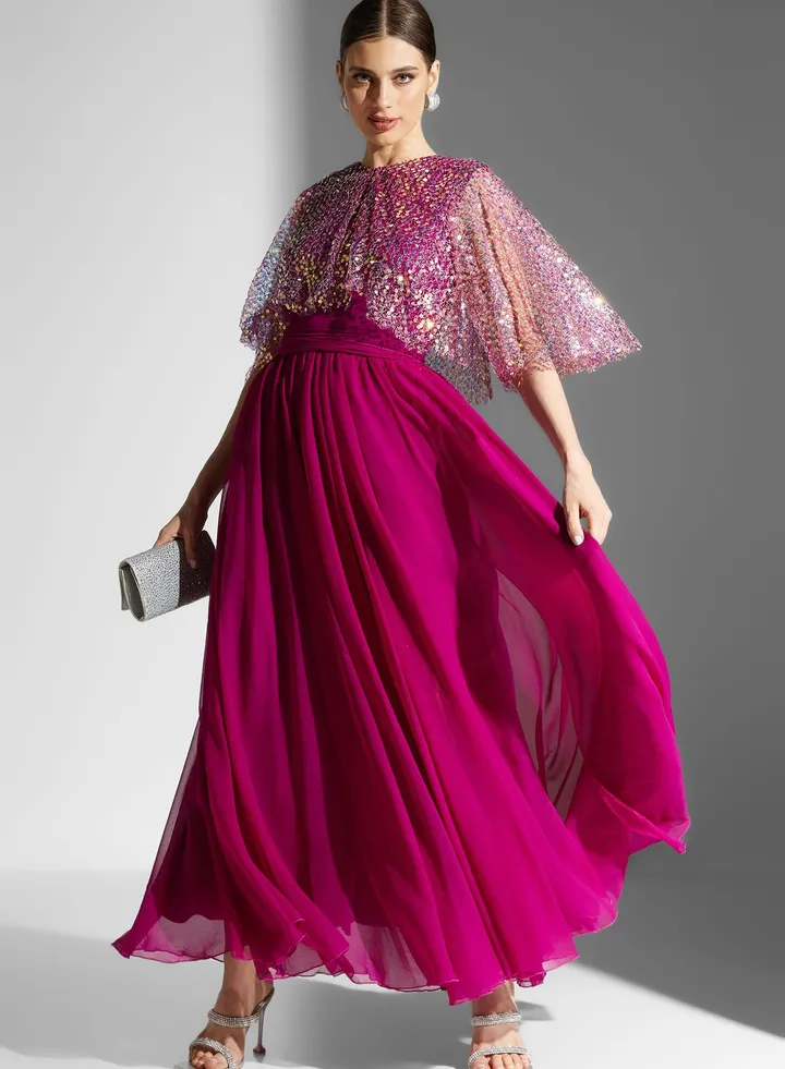 Dana Shimmer Twofer Dress