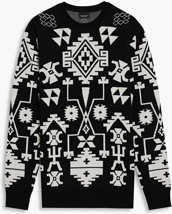 Melimoyum jacquard-knit wool sweater