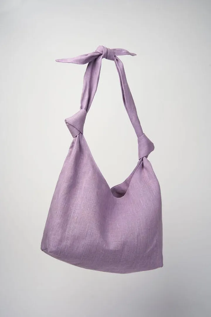 MLE Nodo Linen Tote in Lavender - Purple