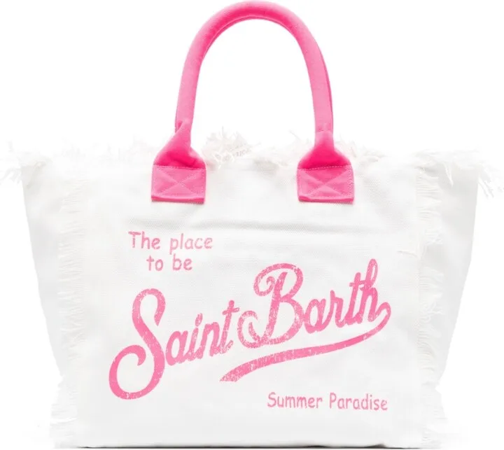 Logo-Print Cotton Beach Bag