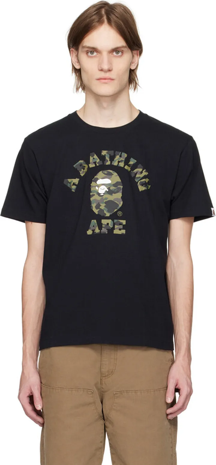 BAPE Black 1st Camo College T-Shirt