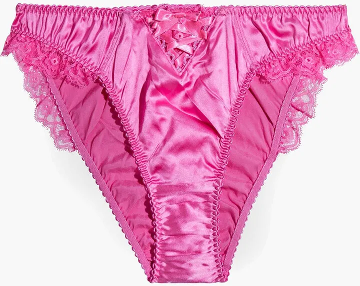 Ayla lace-trimmed stretch-silk satin mid-rise briefs