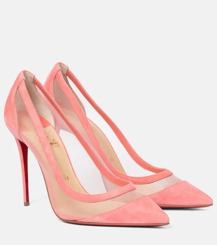 Galativi 100 suede-trimmed mesh pumps