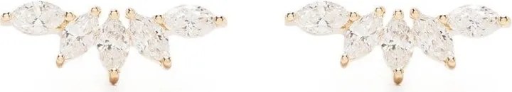 14kt yellow gold Fan diamond earring