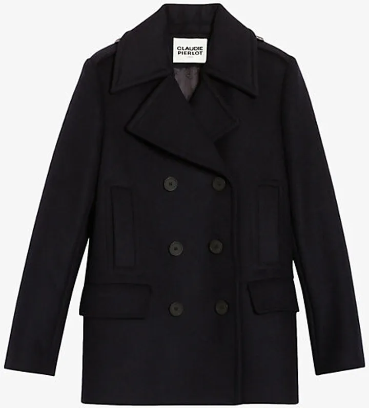 Womens Bleus Gaspard Double-breasted Wool-blend Coat