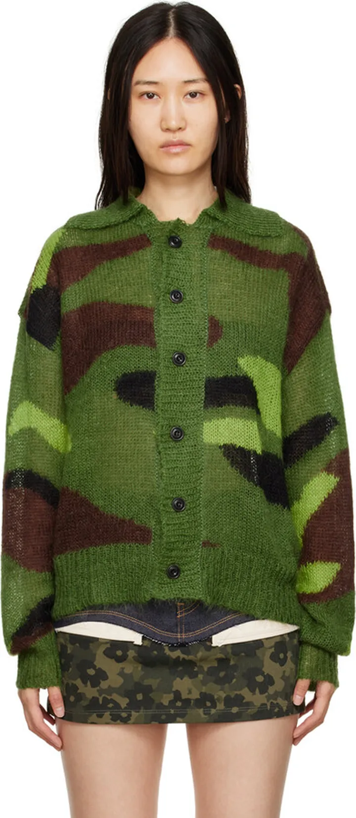 Andersson Bell Khaki Camouflage Cardigan