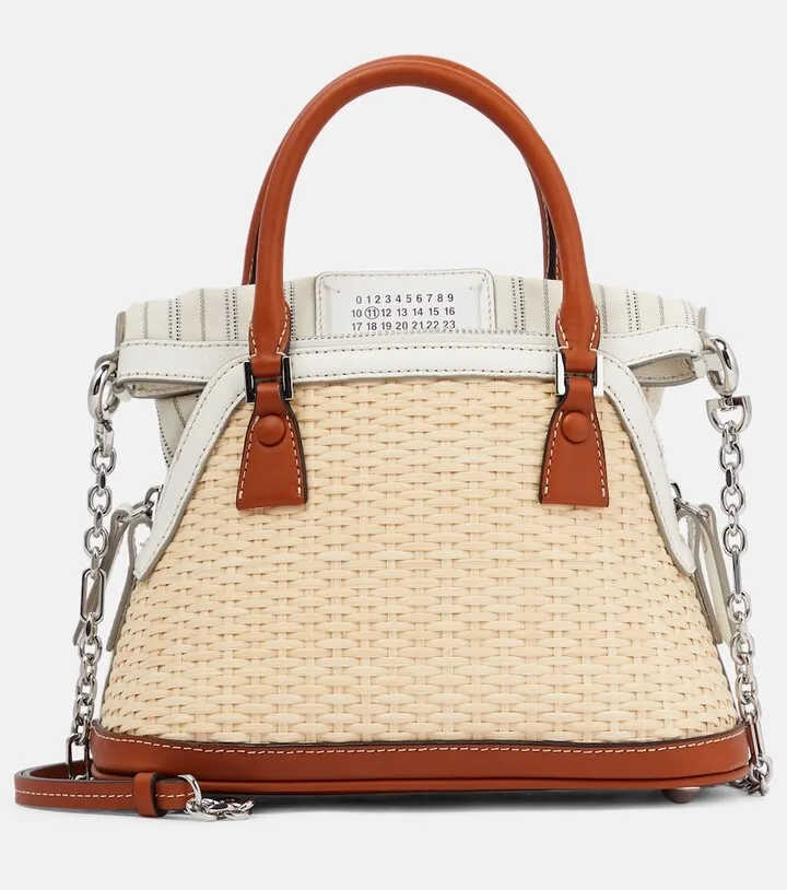 5AC Mini raffia tote