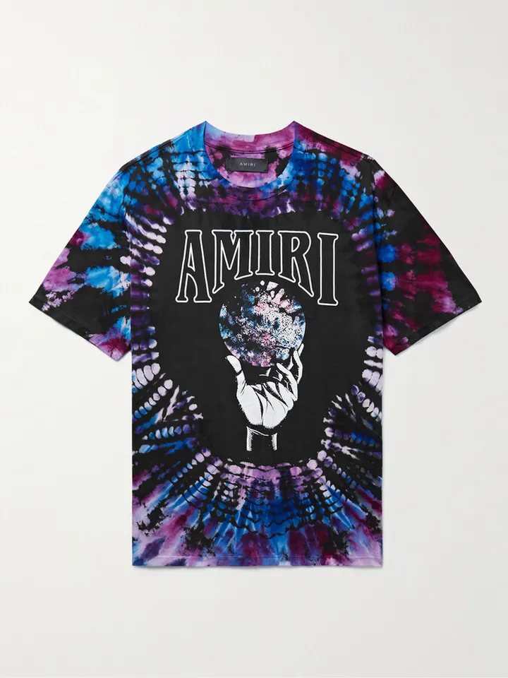 Logo-Print Tie-Dyed Cotton-Jersey T-Shirt