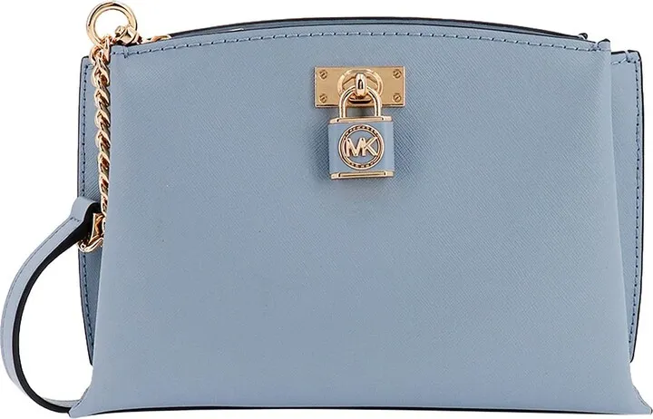 Saffian leather shoulder bag with iconic detail on the front