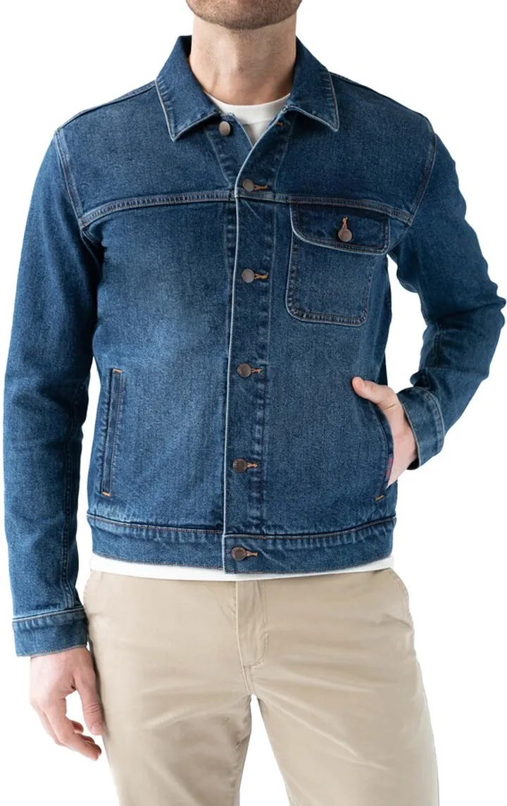 Stretch Cotton Denim Trucker Jacket