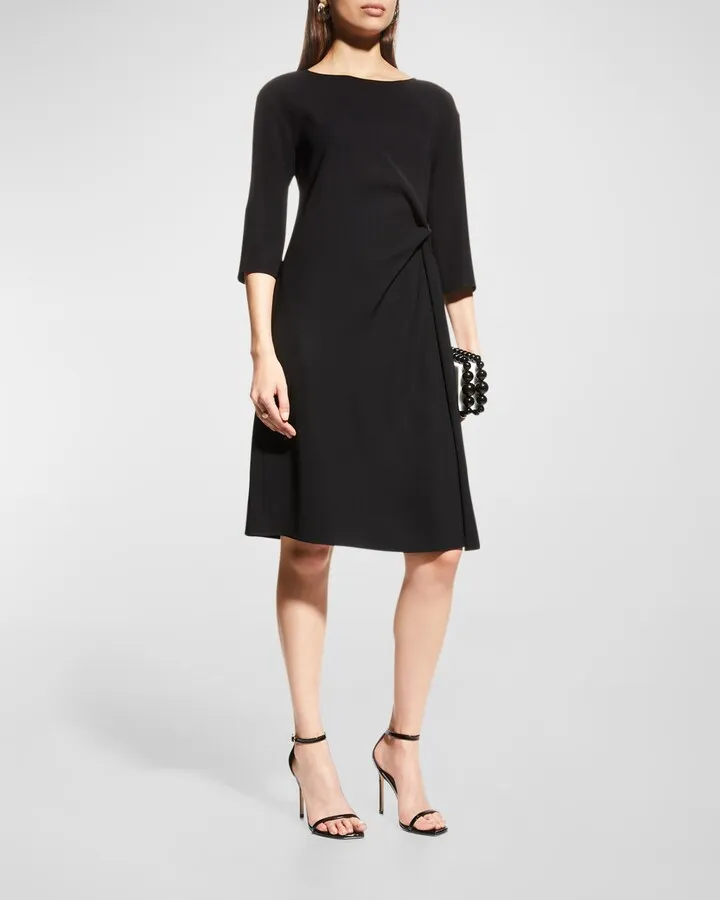 Techno Cady Gathered Shift Dress