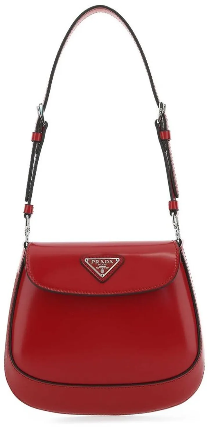 Prada Cleo Logo Plaque Shoulder Bag