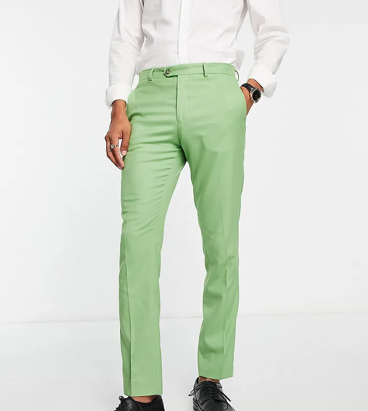 Jack & Jones Premium slim fit suit pants in green