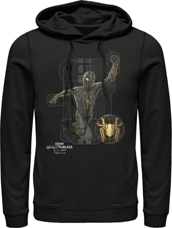 Men's Marvel Spider-Man: No Way Home Black Suit Tech Pull Over Hoodie - Black - Small