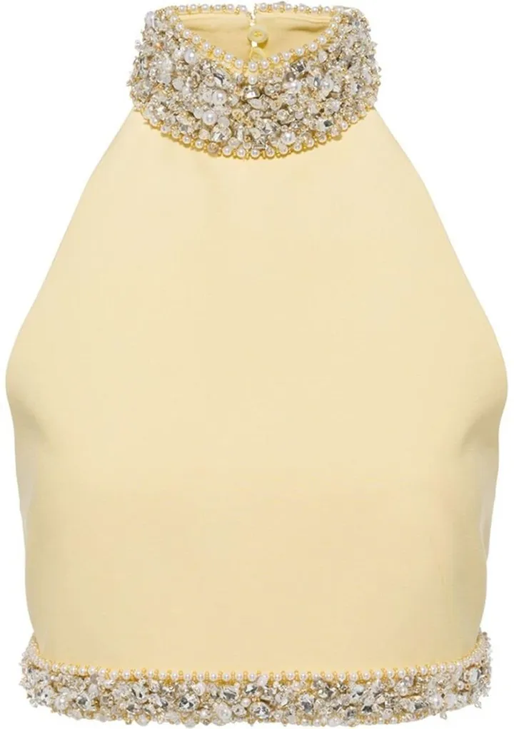 Cady embellished halterneck top