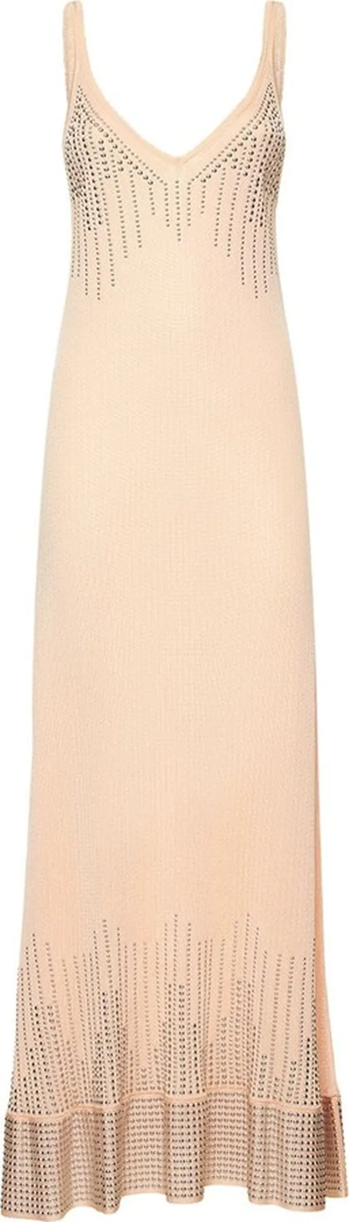 Sheer viscose knit studded long dress