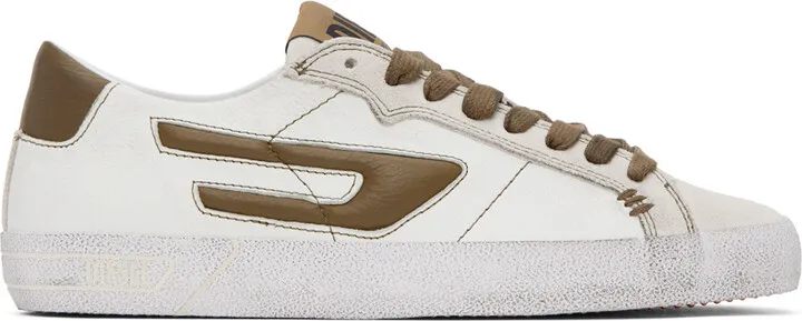 Diesel Off-White & Brown S-Leroji Low Sneakers