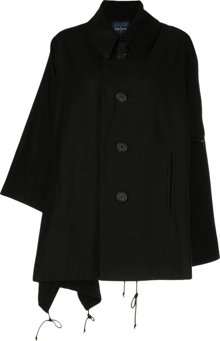 Long-Sleeve Button-Up Cape