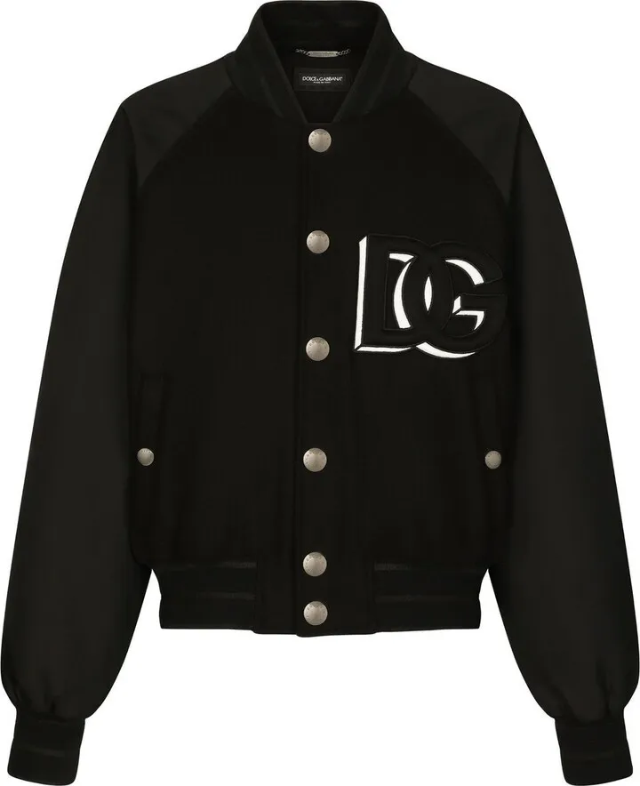 Logo-Patch Panelled Bomber Jacket