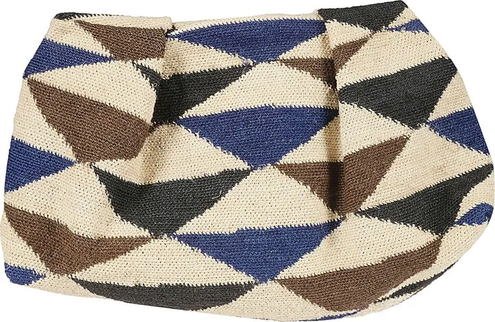 Triangle Patterned Woven Shopper Bag