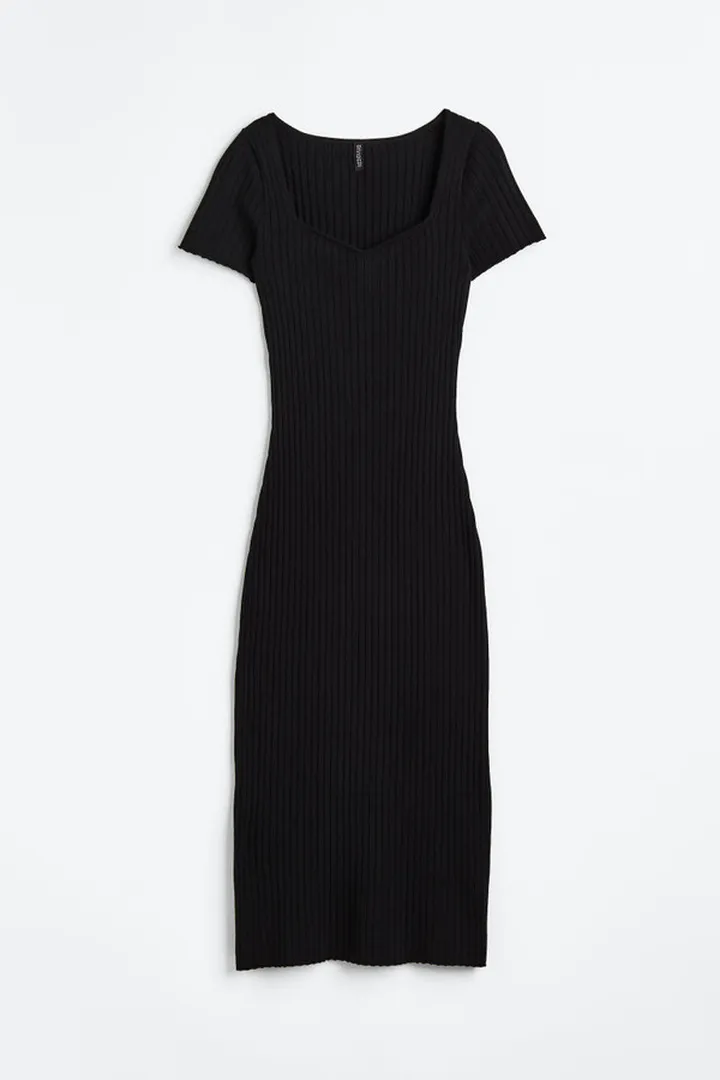 Rib-knit Bodycon Dress