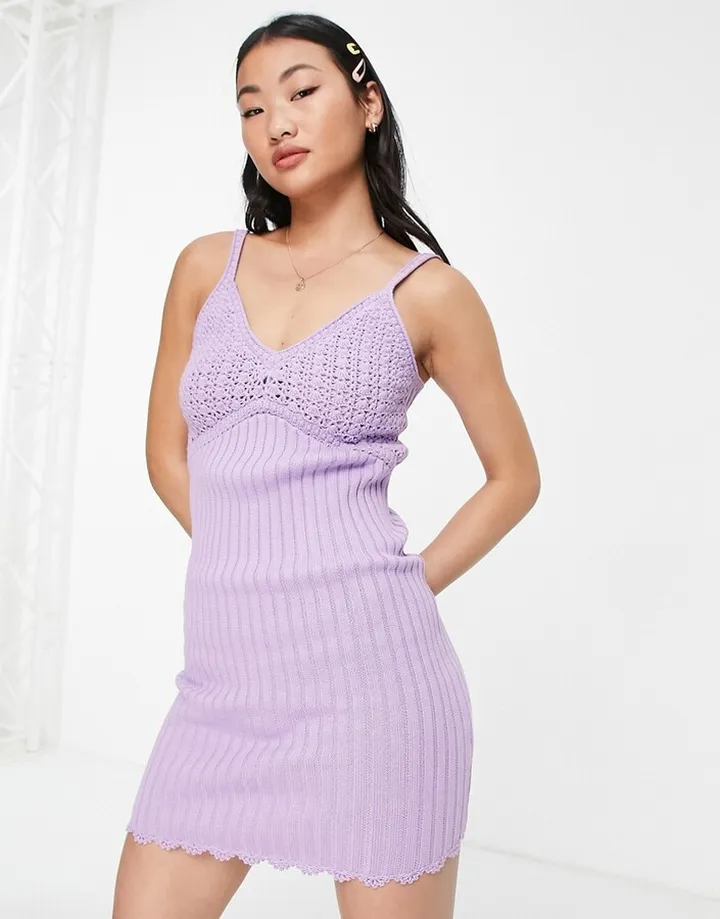 ASOS DESIGN crochet mini dress with bust detail