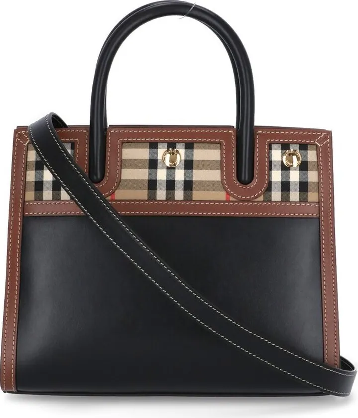 Burberry Vintage Checked Title Mini Tote Bag