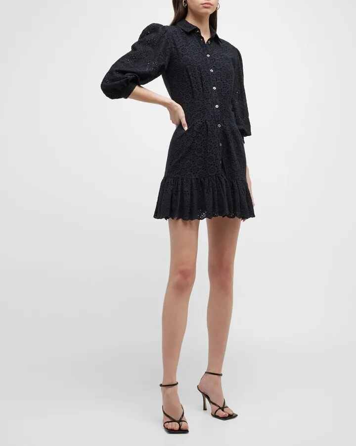 Kylan Eyelet Mini Shirtdress