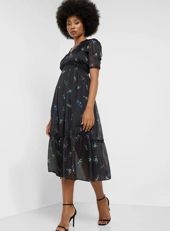 Printed Fit & Flare Dress