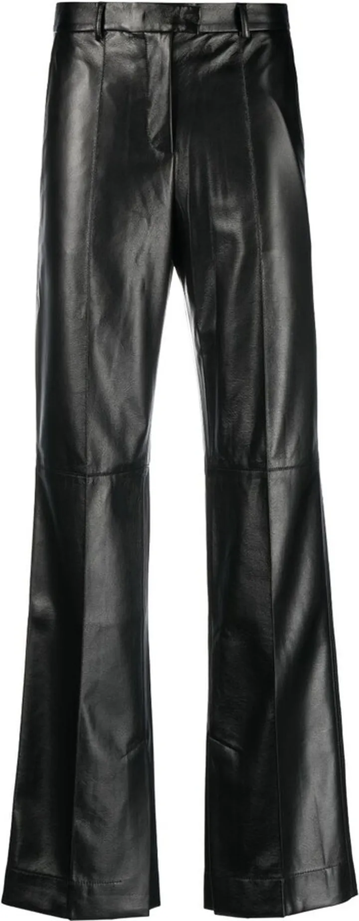 Black High-Waist Straight-Leg Trousers