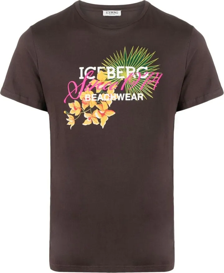 floral-print cotton T-shirt