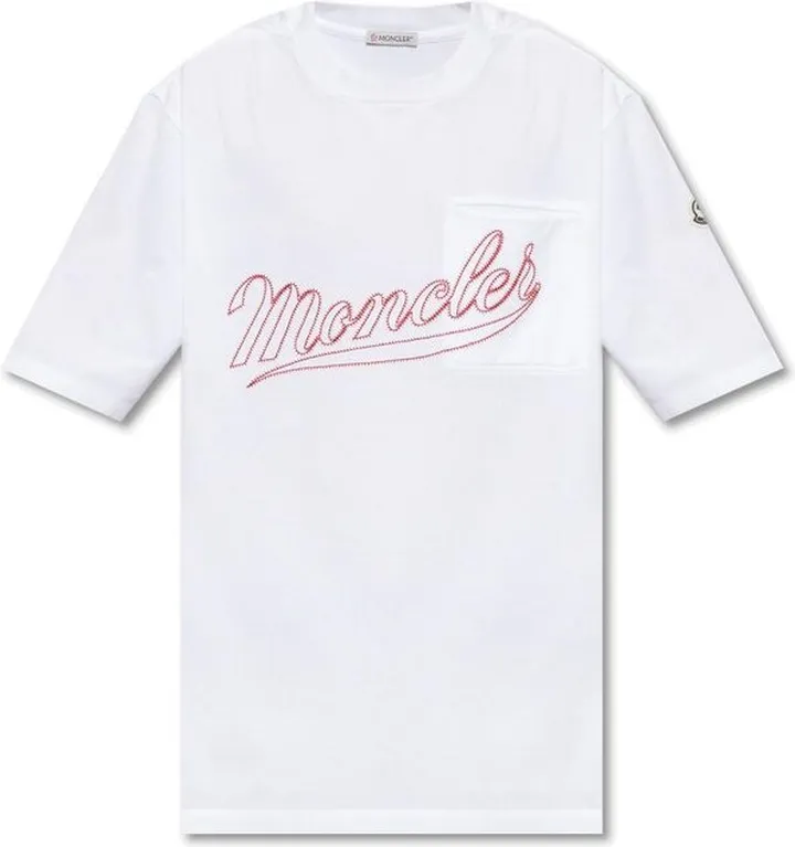 Moncler Logo Embroidered Crewneck T-Shirt