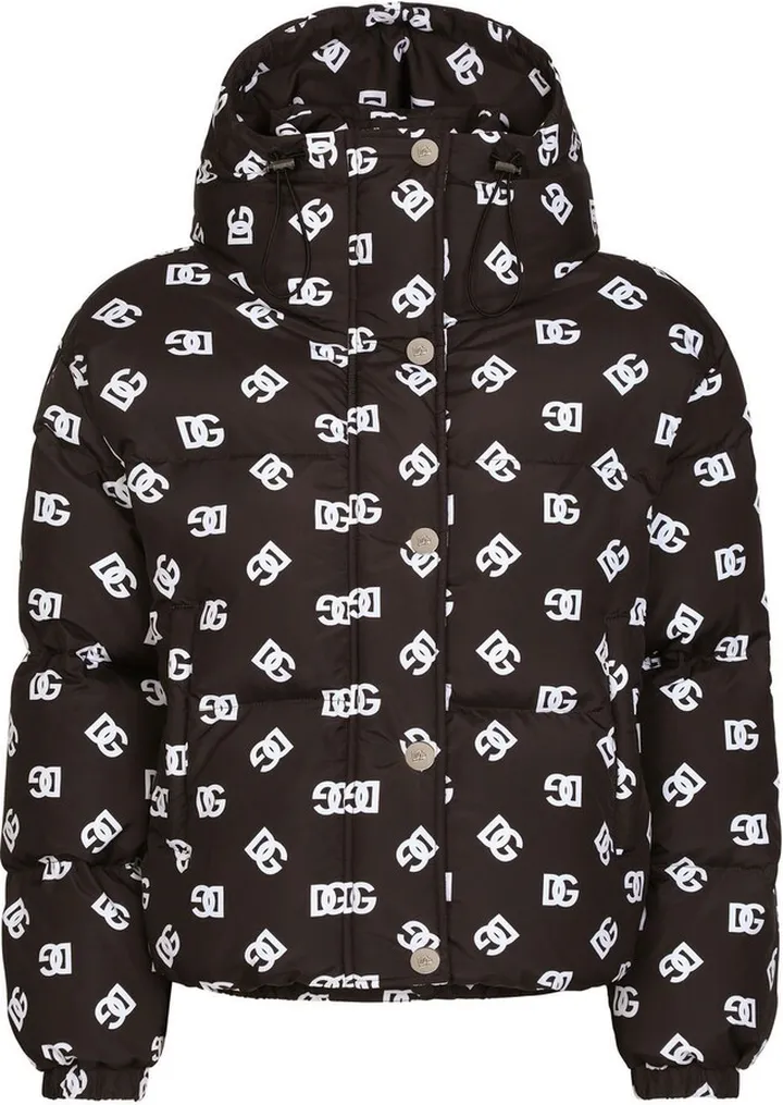 Logo-Print Hooded Puffer Jacket