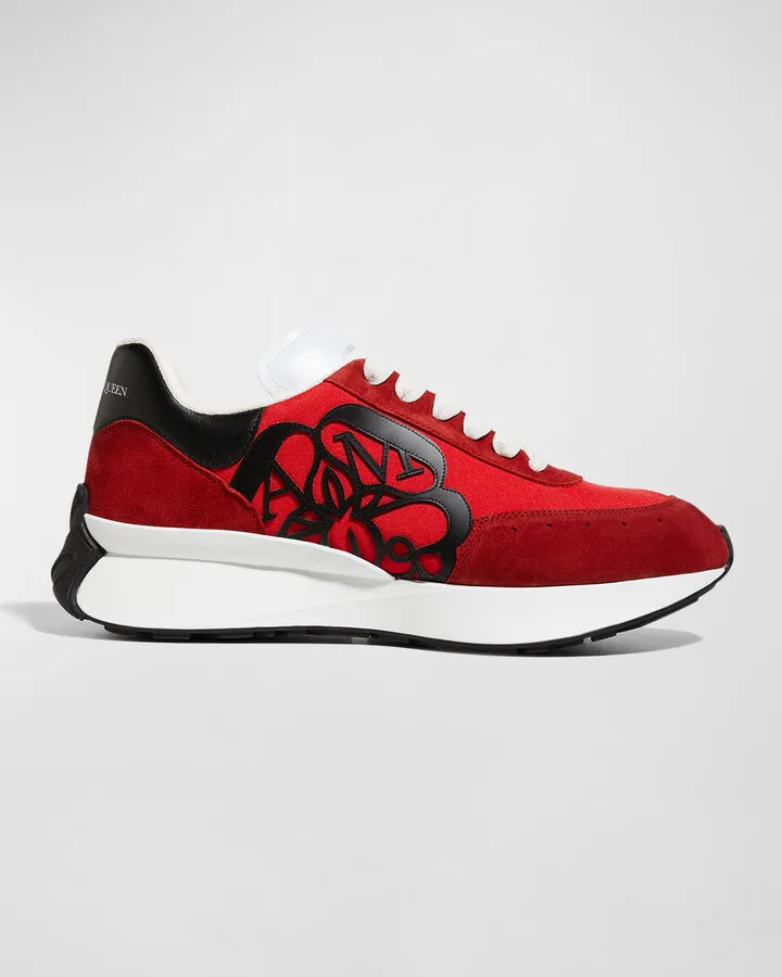 Men's Fabric & Suede Low-Top Sneakers
