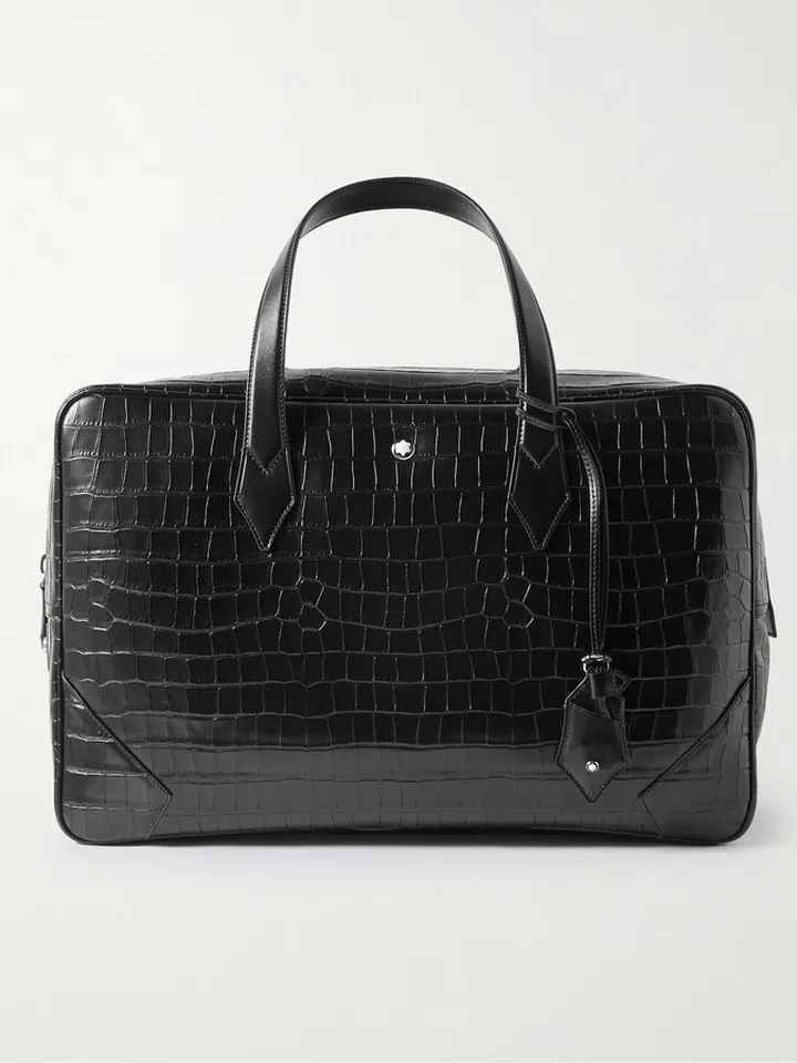 Meisterstück Croc-Effect Leather Duffle Bag