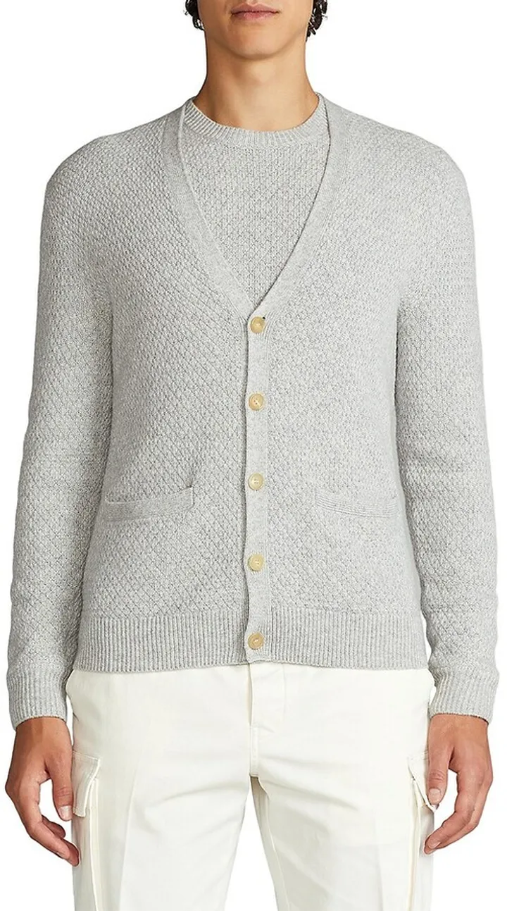 Textured Cashmere Cardigan