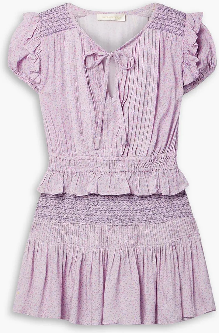 Toto pintucked floral-print voile mini dress
