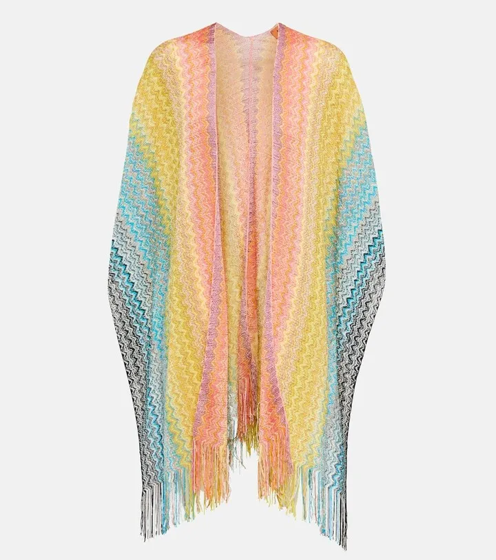 Zig-zag knit cape