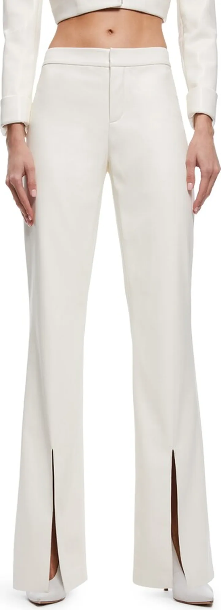 Walker Front Slit Faux Leather Pants