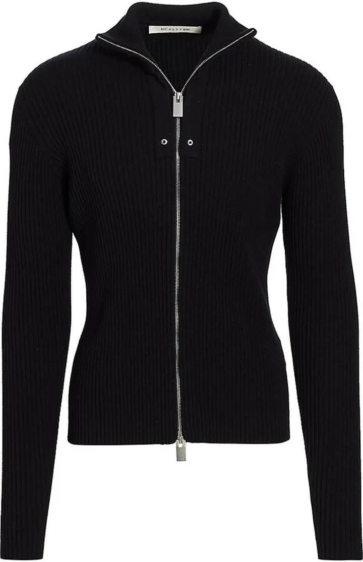 Ribbed Zip-Up Sweater