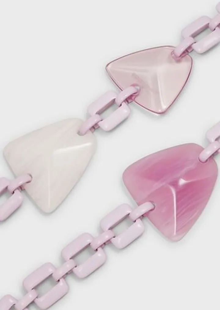 Oversized chain necklace with plexiglass stones
