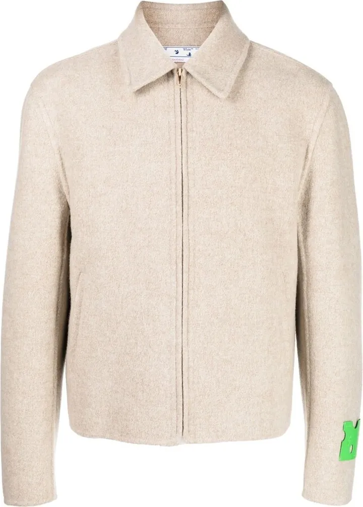 Logo-Tag Wool-Blend Jacket