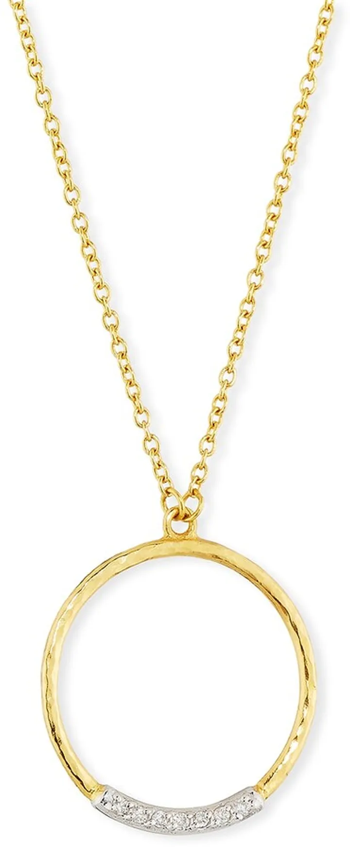 Delicate Geo Diamond Pave Pendant Necklace