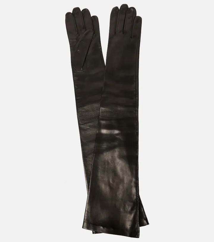 Long leather gloves
